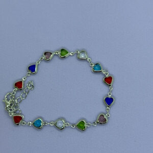 Multi coloured hearts bracelet