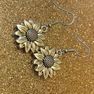 Sunflower drop earring